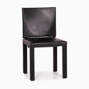 Silla de cuero negro de B & B Italia