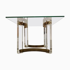 Brass and Acrylic Glass Coffee Table, 1970s