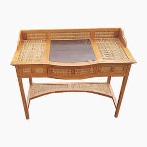 Colonial Style Desk with Bamboo Wood