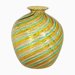 Vintage Multi-Colored Murano Glass Vase by Fratelli Toso, 1970s