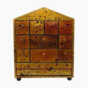 Kleiner Vintage Hollywood Regency Holzschrank in Gold