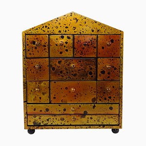 Small Vintage Hollywood Regency Gold Wood Cabinet