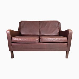 2-Sitzer Sofa in Rotbraunem Leder von Stouby Furniture