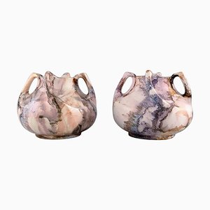 Glasierte Vasen aus Keramik von Alf Wallander für Rörstrand, 2er Set