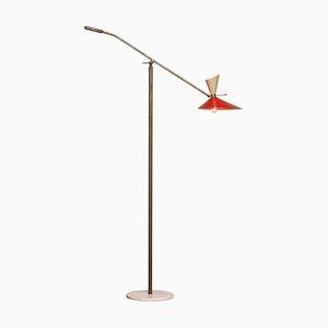 Italian Brass Floor Lamp with Up and Down Light from Stilux Milano, 1950s
