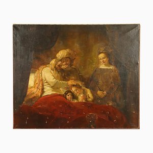 Jacob bendice a los hijos de José, óleo sobre lienzo