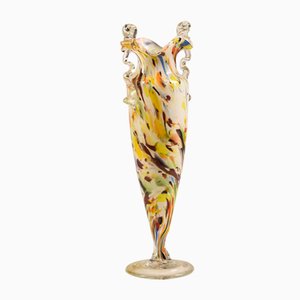 Vase Polychrome en Verre Murano Soufflé, 1950