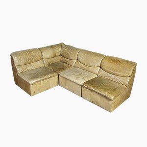 Vintage Leather Modular Corner Sofa from Laauser, 1970s, Set of 4