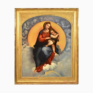 Religious Painting, Madonna with Baby, 19th-Century