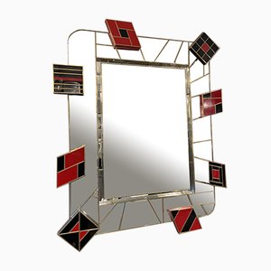 Espejo negro y rojo de Martin Studio, década de 2000