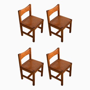 Mid-Century Modern Pine Dining Chairs by Ilmari Tapiovaara for Laukaan Pu, Set of 4