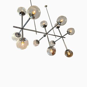 Large Chrome Ceiling Lamp from Kinkeldey, 1970s