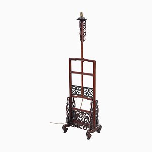Adjustable Mahogany Floor Lamp, 1920s