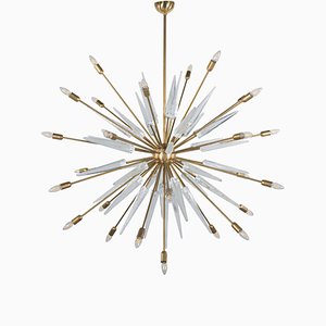 Lámpara de techo Sputnik vintage de cristal de Murano