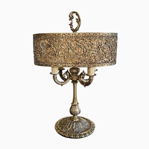 Lámpara de mesa francesa antigua de bronce, hacia 1910