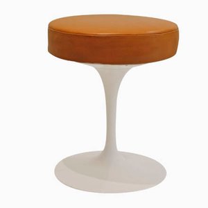 Taburete Tulip Mid-Century de cuero de Eero Saarinen para Knoll Inc. / Knoll International, años 70