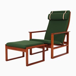 2254 Sessel & 2248 Fußhocker von Børge Mogensen für Fredericia, 1960er, 2er Set