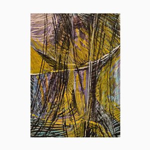 Ivy Lysdal, Gouache on Cardboard, Abstract Modernist Painting, Late 20th-Century