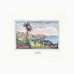 Litografía Si View Argel - Original, década de 1850