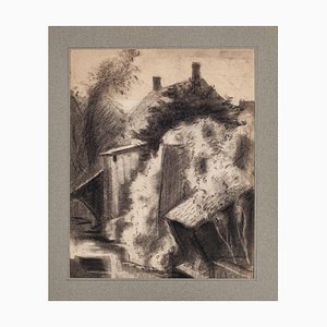 Cabaña en el campo - Original Drawing - Mid-20th Century