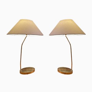 Large Brass Floor Lamps, 1960s, Set of 2