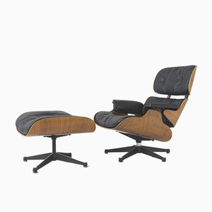 Rosewood Lounge Chair & Ottoman by Charles & Ray Eames for Contura, 1950s, Set of 2