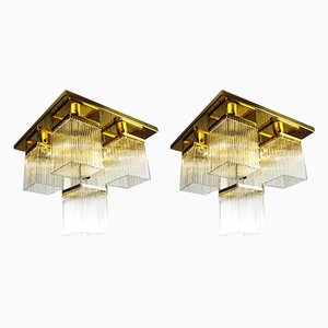 Sconces with Glass Rods, 1980s, Set of 2