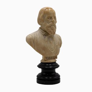 Inconnu - Portrait de Giuseppe Garibaldi - Sculpture Originale en Marbre - Fin 19ème Siècle