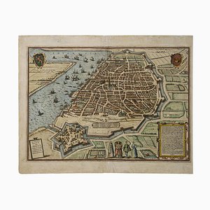 Franz Hogenberg - Map of Antwerp - Etching - Late 16th-Century