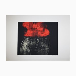 George Segal - Girl In Bright Red Shirt - Etching - 1976