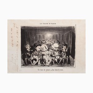 Litografía Honoré Daumier - A Pleasure Train - 1852