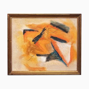 Composición de Giorgio Lo Fermo - naranja y negro - Pintura al óleo - 2012