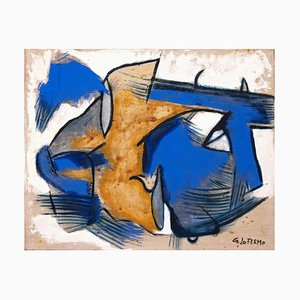 Composición de Giorgio Lo Fermo - azul y amarillo - Pintura al óleo - 2015