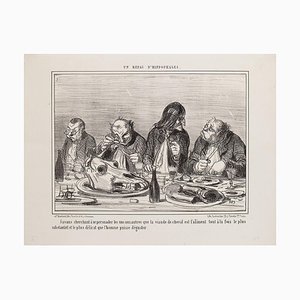 Honoré Daumier - Un Repas D'Hippophages - Lithografie - 1856