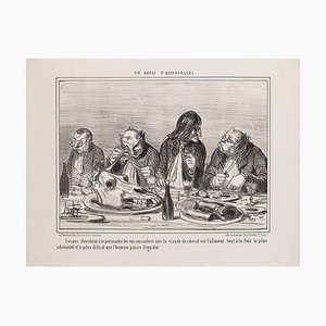 Honoré Daumier - Un Repas D'Hippophages - Lithographie - 1856