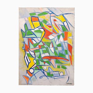 Giorgio Lo Fermo - Composición abstracta - Pintura al óleo original - 2019