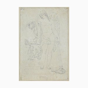 Giovanni Fontana - Studie für Statue - Bleistiftzeichnung - frühes 17. Jahrhundert