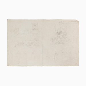 Desconocido - La Belle Au Bois Dormant - Dibujo original a lápiz - Principios del siglo XX