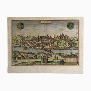 Franz Hogenberg - Map of Meissen - Original Etching - Late 16th Century