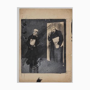 Gabriele Galantara, Giolitti Spiegel, Tintenfass / Aquarell, 1910