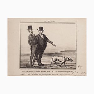 Honoré Daumier - Blasé sur la Viande de Cheval - Lithographie - 1856