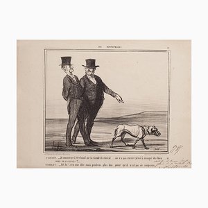 Lithographie Honoré Daumier - Blasé sur la Viande de Cheval - 1856