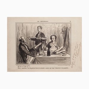 Honoré Daumier - Qu'est-ce-que ça? (...) - Lithographie - 1858