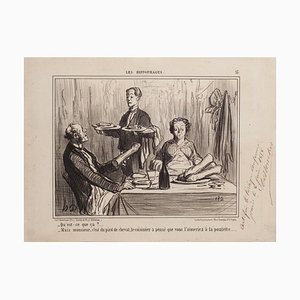 Honoré Daumier - Qu'est-ce-que ça? (...) - Litografía - 1858