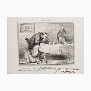 Honoré Daumier, Scêne D'Hippophagie, Lithografie, 1857