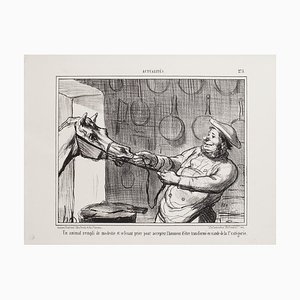 Honoré Daumier, Litografia A Pet Filled, Litografia, 1856