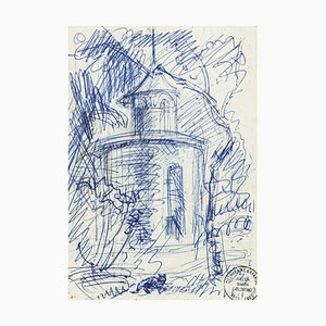 Simon Goldberg, Landscape, Pen Drawing, Late 20th Century