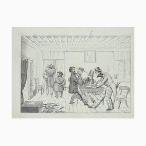 Inconnu, Discussion Politique, Lithographie sur Papier, 1850s