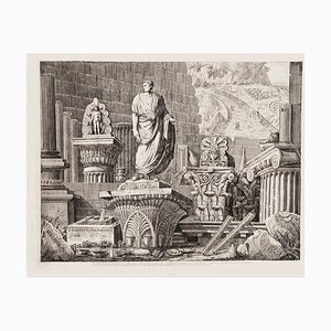 Luigi Rossini, Römische Ruinen, Radierung auf Papier, 1826