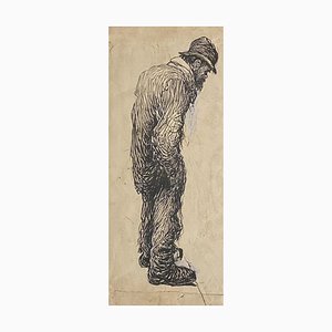 Gabriele Galantara, The Lonely Man, China Ink, 1910er